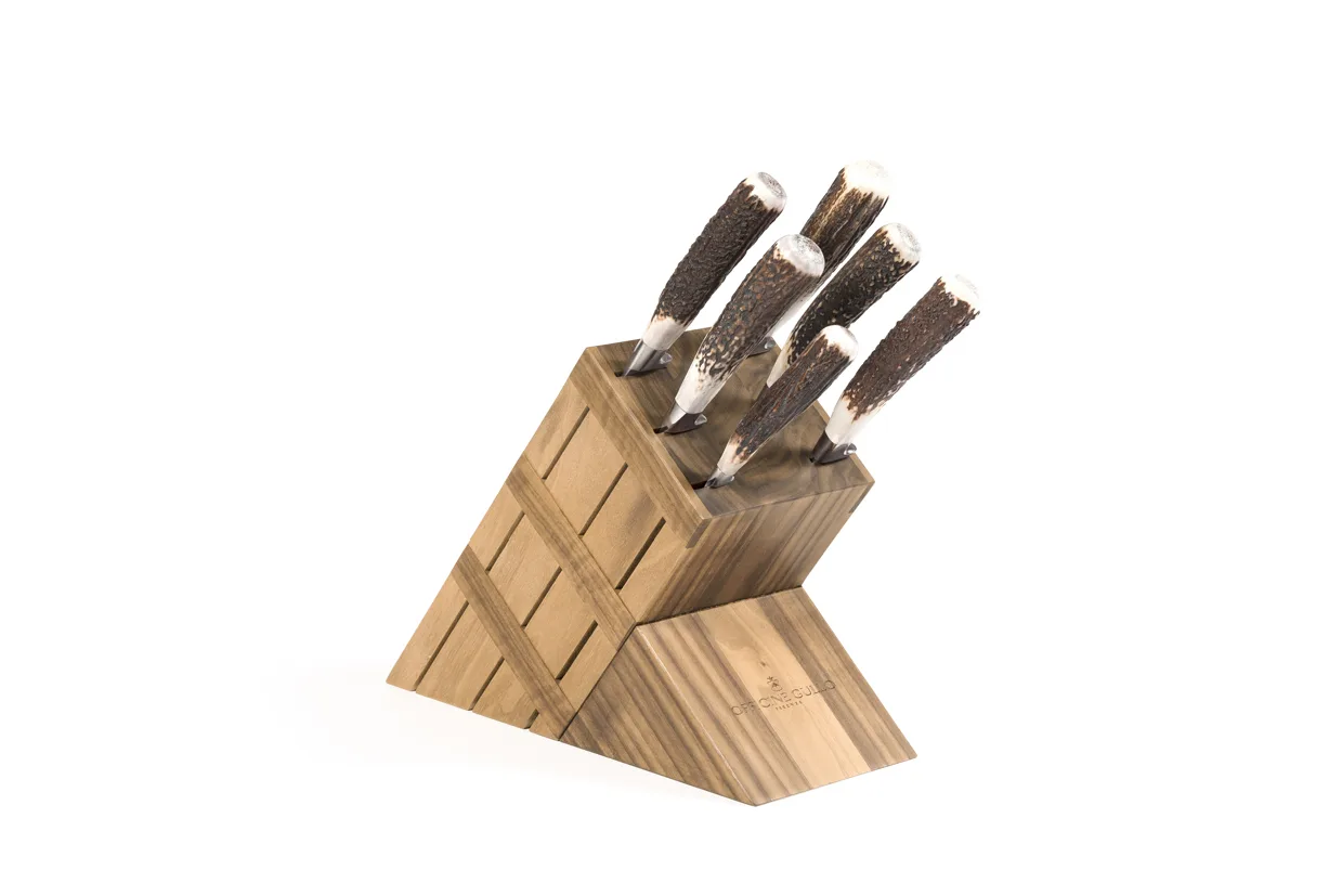 Oak knife block